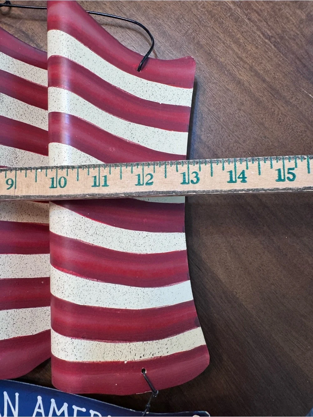 Americana Metal Wavy American Flag Wall Rustic Decor-0187